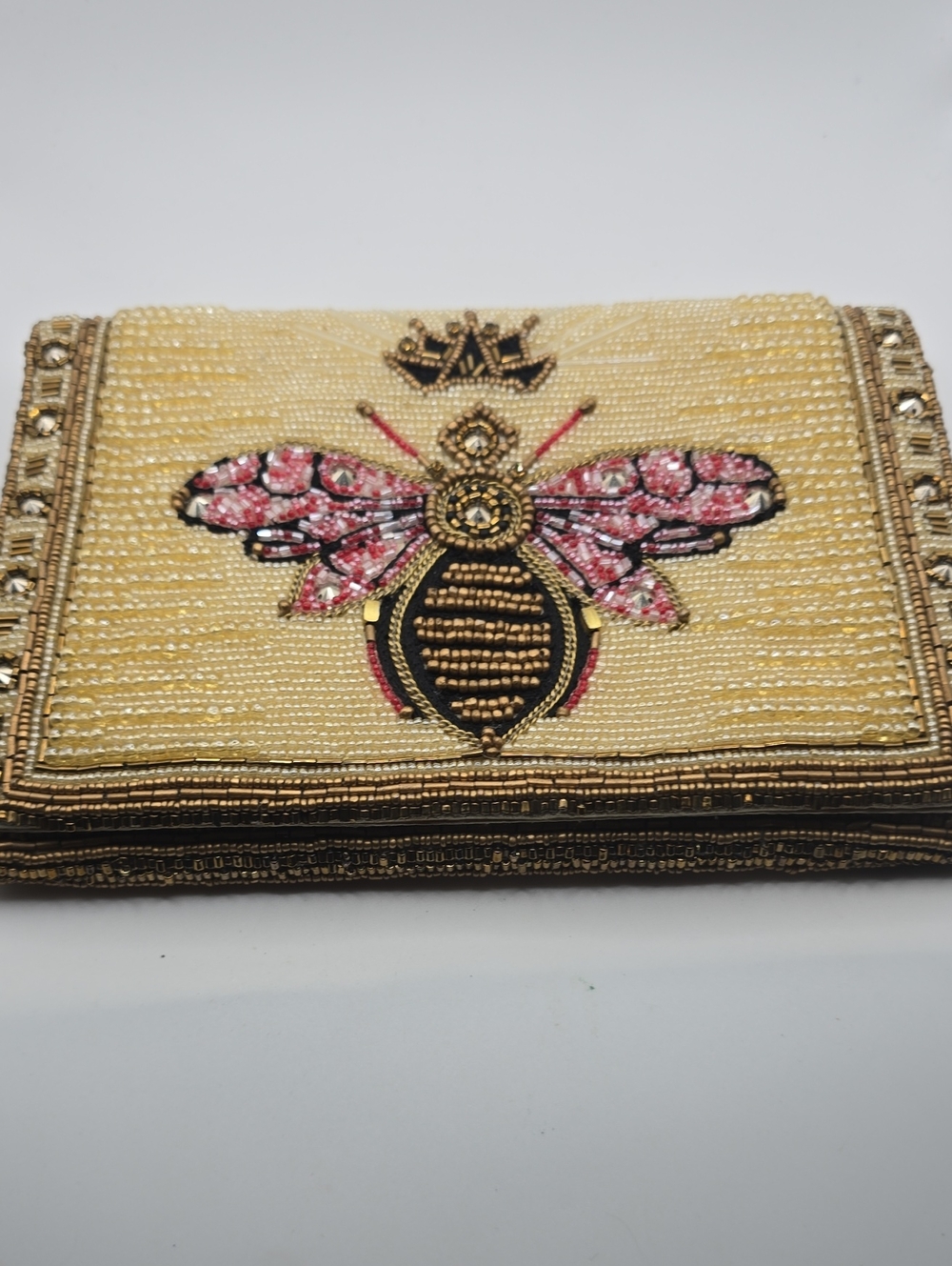 Mary Frances Beaded Gold Bee Evening Clutch
